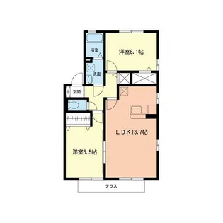 グランモア西湘A【1階】の間取り