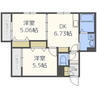 Grandic nono 大橋南【1階】の間取り