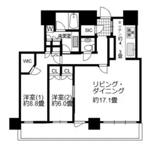 ザ・クレストタワー【30階】の間取り