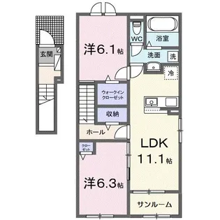 メゾン ド ソアレI【2階】の間取り