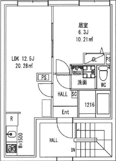 オーブリオン白金【5階】の間取り