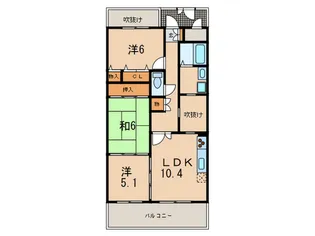 KDXレジデンス夙川ヒルズ3番館【4階】の間取り