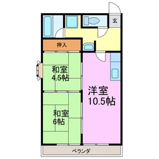 コーポラス美弘苑【3階】の間取り