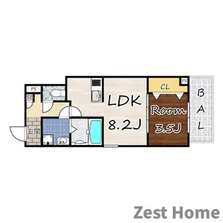 ジーメゾン立花プレイズ【1階】の間取り