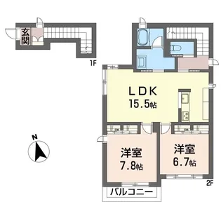マーサルクス【2階】の間取り