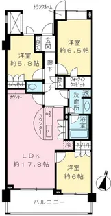 エストライフつつじヶ丘五番館【3階】の間取り