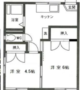 ハナワハイツ【1階】の間取り