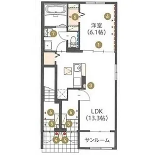 エヌワン【1階】の間取り