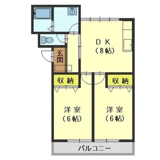 ハイツ グッドウィルB棟【2階】の間取り