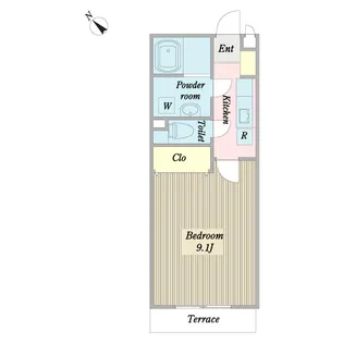 クレアール弐番館【1階】の間取り