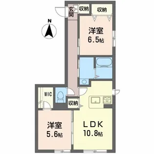 プロヌーブ北矢三【1階】の間取り