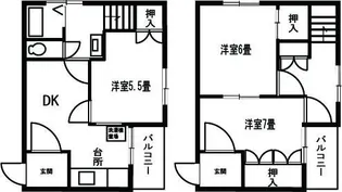 ジュネスIWATAの間取り