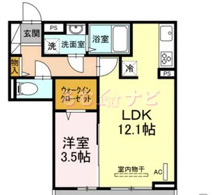 クレストヴェール清水【1階】の間取り