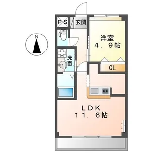シャンビラージュII【3階】の間取り