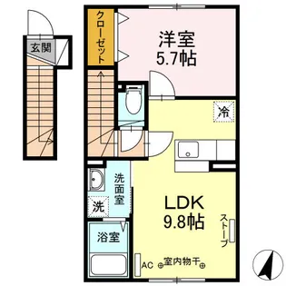 グランモアクラルテ【2階】の間取り