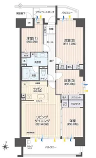 ポレスターブロードシティ文京町【9階】の間取り