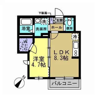 フェリシード ウエスト【1階】の間取り