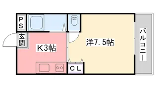 ハイム甲風園【1階】の間取り