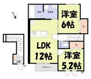 グランプレイス越谷【2階】の間取り