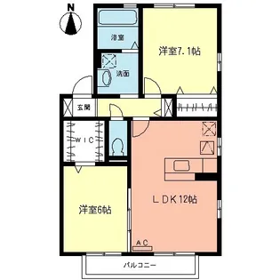 相原ヒルズ うめ【1階】の間取り