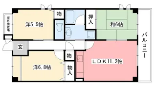 リベルテ西宮【2階】の間取り