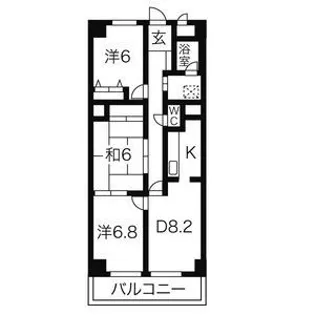 サニーコート矢田【1階】の間取り