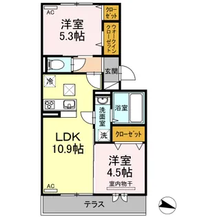 フリージア A棟【1階】の間取り