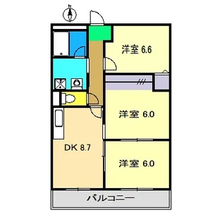 パレス南国【4階】の間取り