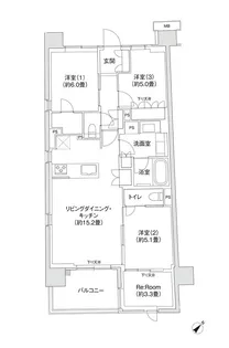 デュオヒルズ蘇我 ザ・スカイ【9階】の間取り