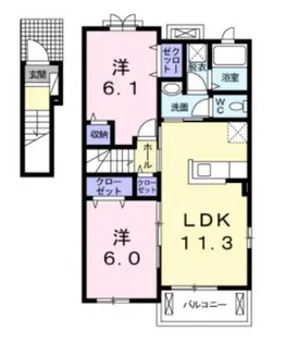 サンフレア【2階】の間取り