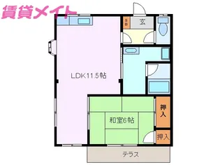 サンハウスみゆき【1階】の間取り