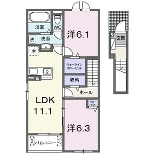 ハレクラニ II【2階】の間取り
