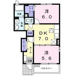 ベルサイユB棟【1階】の間取り