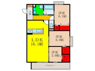 パークサイドファーム【3階】の間取り