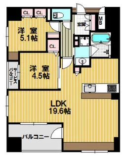 プレサンスロジェ烏丸御池【2階】の間取り
