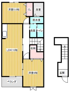 プリムローズA【2階】の間取り