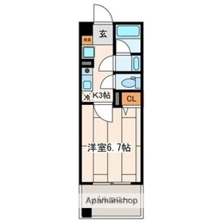 ライムレジデンス汐入【4階】の間取り