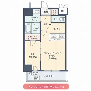 プレサンス大国町ラヴェニール【12階】の間取り