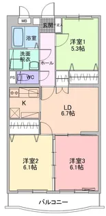 サニーサイドアップ壱番館【1階】の間取り