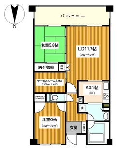 CASSIA横濱ガーデン山【3階】の間取り
