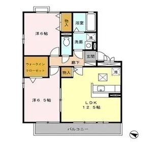 コゥジーコートA【2階】の間取り