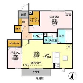 グランライト D【1階】の間取り