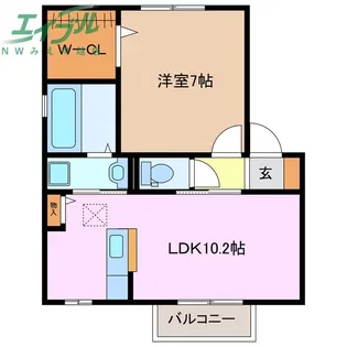 アメージング・フラッツ(D・E) E【2階】の間取り
