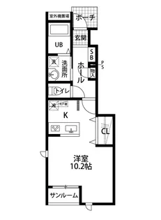フルール ブランシュI【1階】の間取り