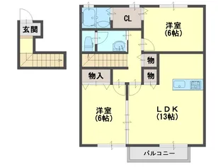 メゾンクレールC【2階】の間取り