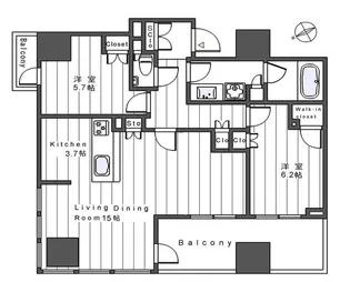 インプレストタワー芝浦エアレジデンス【20階】の間取り