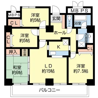 かすみがうらマンション【5階】の間取り
