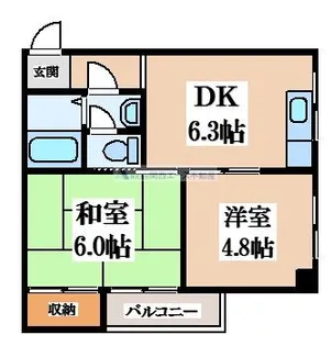 ヒルズ四條畷【3階】の間取り