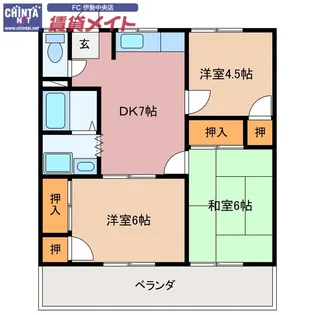 ハイライフ上田【2階】の間取り