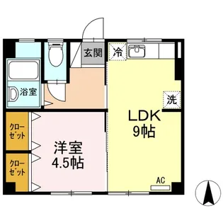 新浜マンション【1階】の間取り